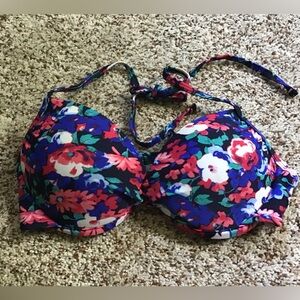 Colorful Swim Suit Top, padded, size large, XHILARATION